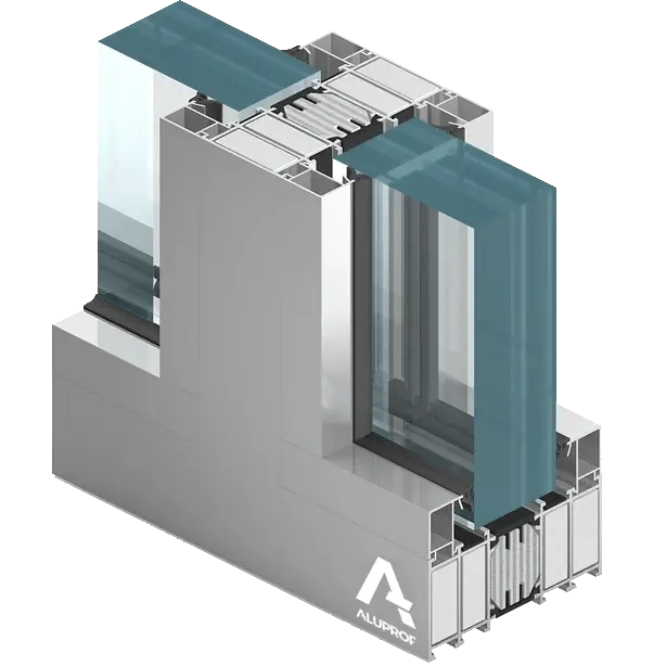 Brandwerend aluminium wandsysteem MB-118EI van Aluprof, EI120-geclassificeerd voor maximale veiligheid en duurzaamheid